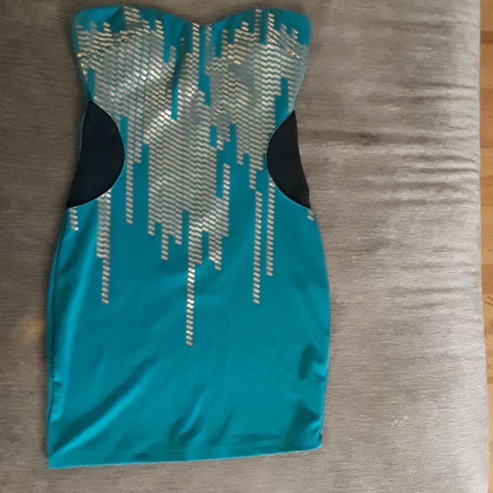 Teal & Gold Dress